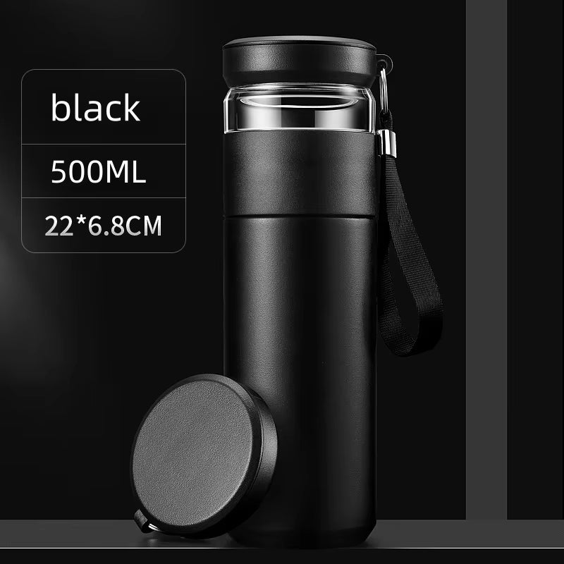500ML Vacuum Stainless Steel Flask with Tea/Coffee Storage